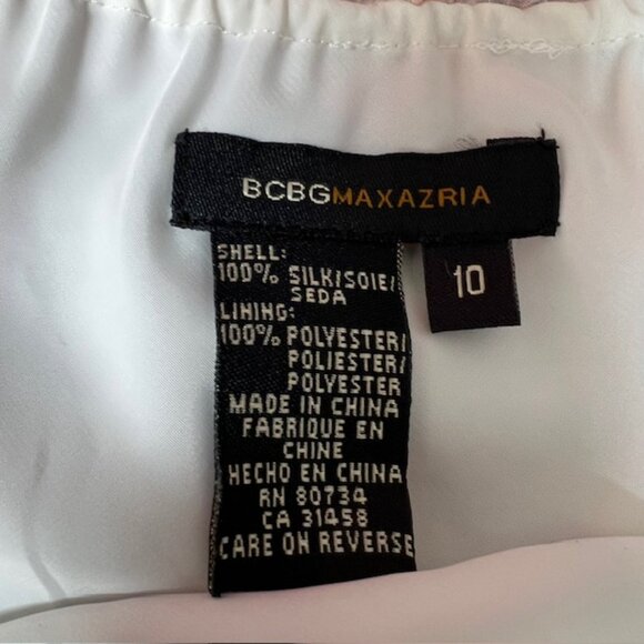 Classic BCBGMAXAZRIA Womens Long  Dress  Silk Ivery Off White Embroidered (#2) - Picture 12 of 12